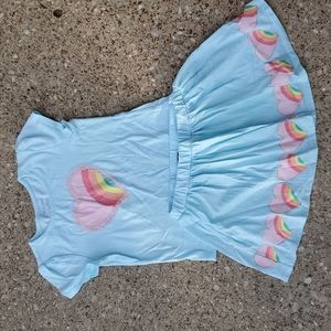 Kidtopia Rainbow Heart 2 Piece Girls Skirt Set Blue 6